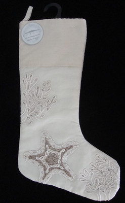 Coastal CHRISTMAS:  Domain Embellished Starfish Stocking