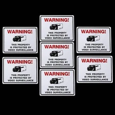 Lot Of Red Camera Window Stickers Signs Decals Home Waterproof CCTV Surveillance