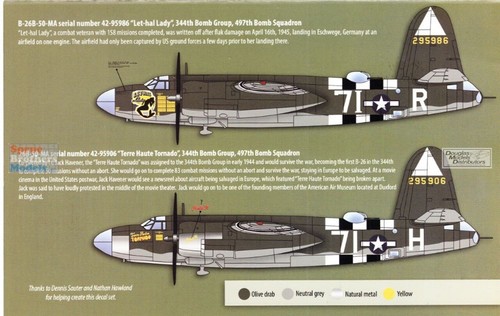 Decalcomanie Zotz 1/48 #48051 Martin B-26B e B-26C Marauder Of The ETO - Foto 3 di 5