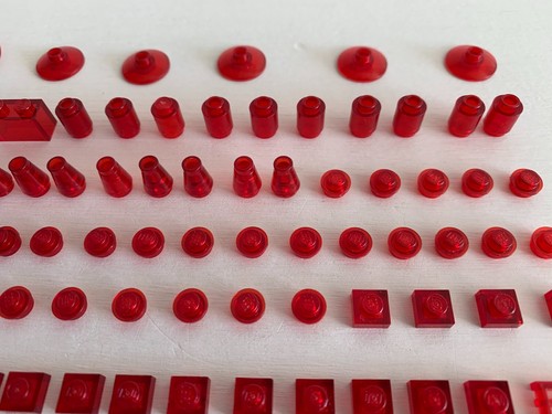 LEGO CLASSIC SPACE VINTAGE LOTTO DI PEZZI ROSSI TRASLUCIDI SPAZIO ECC. - Foto 4 di 7