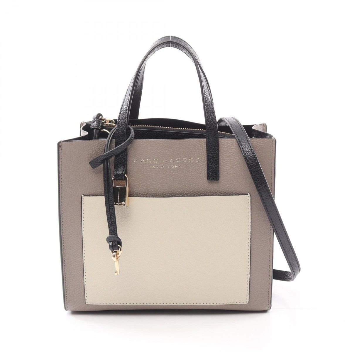 MARC JACOBS Grind シルバー 2wayトートバッグ MARC JACOBS Grind シルバー 2wayトートバッグ