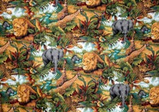 JUNGLE ANIMALS - 100 COTTON FABRIC
