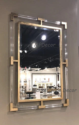 Balkan Wall Mirror Hand Forged Gold Iron Beveled Modern ~ Uttermost 09124 - Picture 2 of 10