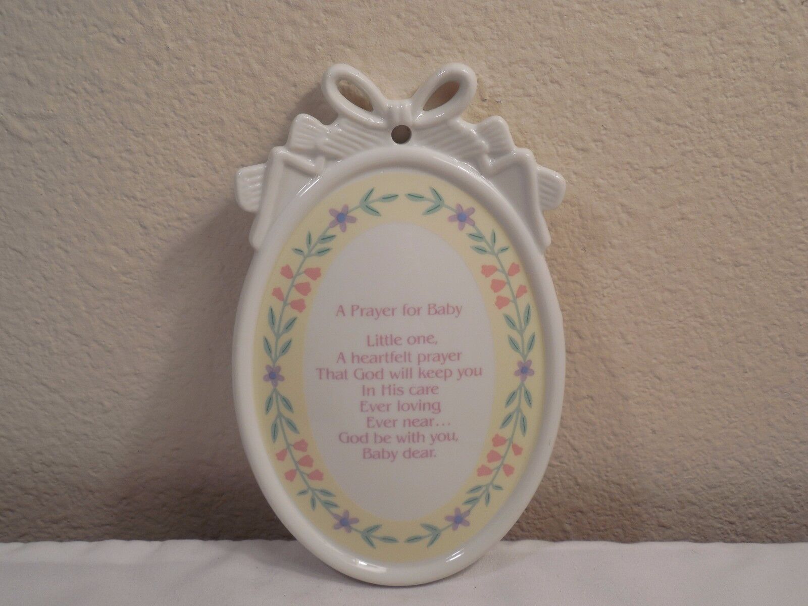 Paula's Cherished Sentiments Porcelain Plaque "A Prayer For Baby" ~ 6 1/2" Tall