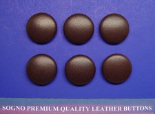 6 MADE IN USA GENUINE LEATHER MEDIUM DRK BROWN #2 JACKET BUTTONS 23mm metal loop