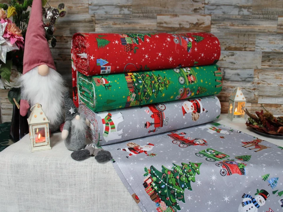 240cm Weihnachtsstoffe Popeline Baumwolle Stoff Baumwollstoff Meterware ÖKO-TEX - Bild 2 von 4