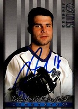 Daymond Langkow autographed Hockey Card (Lightning) 1997 Donruss Studio #48