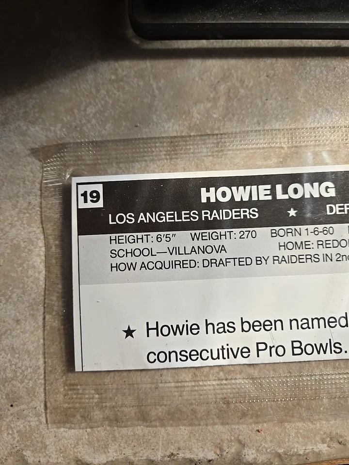 Wheaties 1987 #19 Starline Howie Long L.A. Raiders 5"×7" NFL Superstar Photo - Image 2 of 4