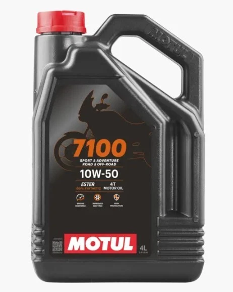 MOTUL Huile moteur 7100 10W50 moto sport route cross enduro 100% synthèse 4L - Photo 1/2