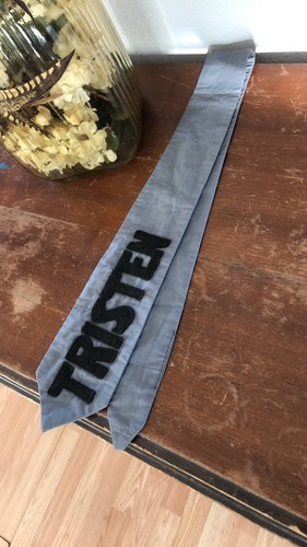 Custom Made Neck Tie Kids Grey Tie With The Name Tristen - Picture 4 of 12