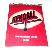 Vtg 1959 Kendall Motor Oil Lubrication Service Guide Book, Great Garage Display