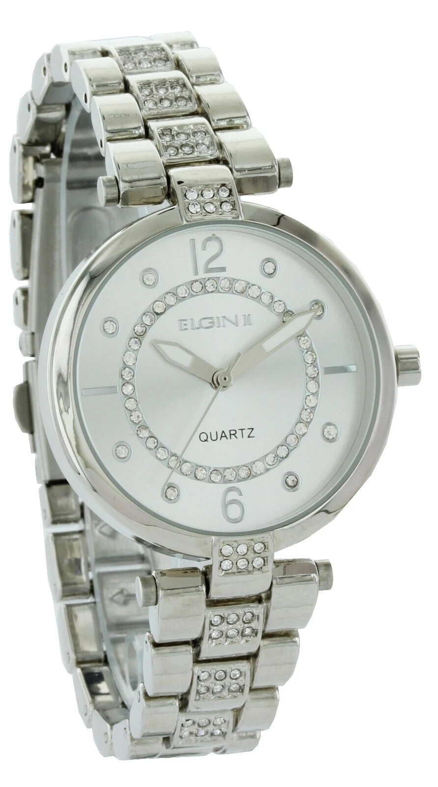 Relojes de pulsera banda de plata de Cuarzo Elgin