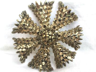 New BEBE Antique Gold Pinwheel Lizard Skin