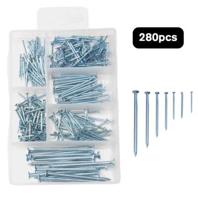 280 PCS Assortment Nails Brad Nails Round Nail Set Kit гт M9N3 D1H5 U9L9 X9 M6S2