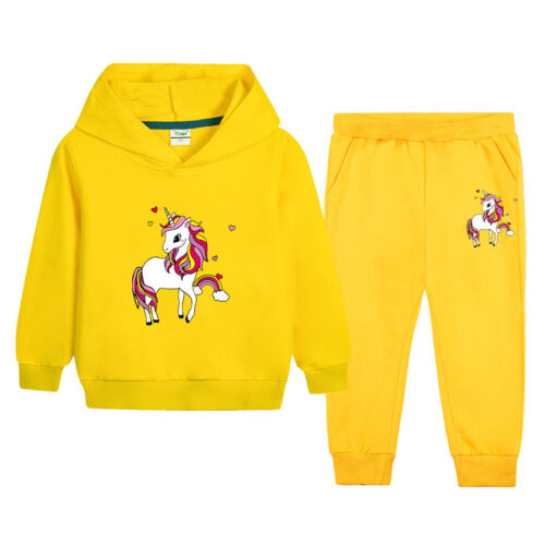 Unisex Kids Outfit Cotton Set Soft Tracksuit 2Pcs Clothes Pullover Sweatshirt - Picture 10 of 36