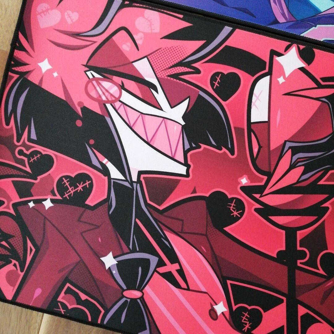 【未使用】Hazbin Hotel プレイマット Rare Hazbin Hotel Playmat Alastor 2-piece set New Japan F/S