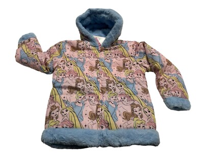 Disney PRINCESSES Pink Reversible Fleece Puffer Jacket Coat