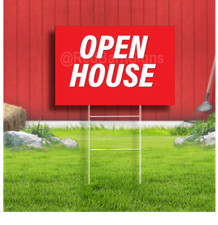 Open House Coroplast Sign Plastic Indoor Outdoor Yard Sign