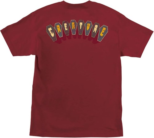 CREATURE Men's S/S T-Shirt COFFIN PARTY - Burgundy - Large - NWT - Picture 2 of 2
