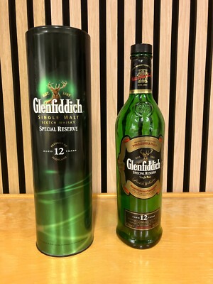 Glenfiddich 12 Jahre Single Malt - leere Flasche und Karton