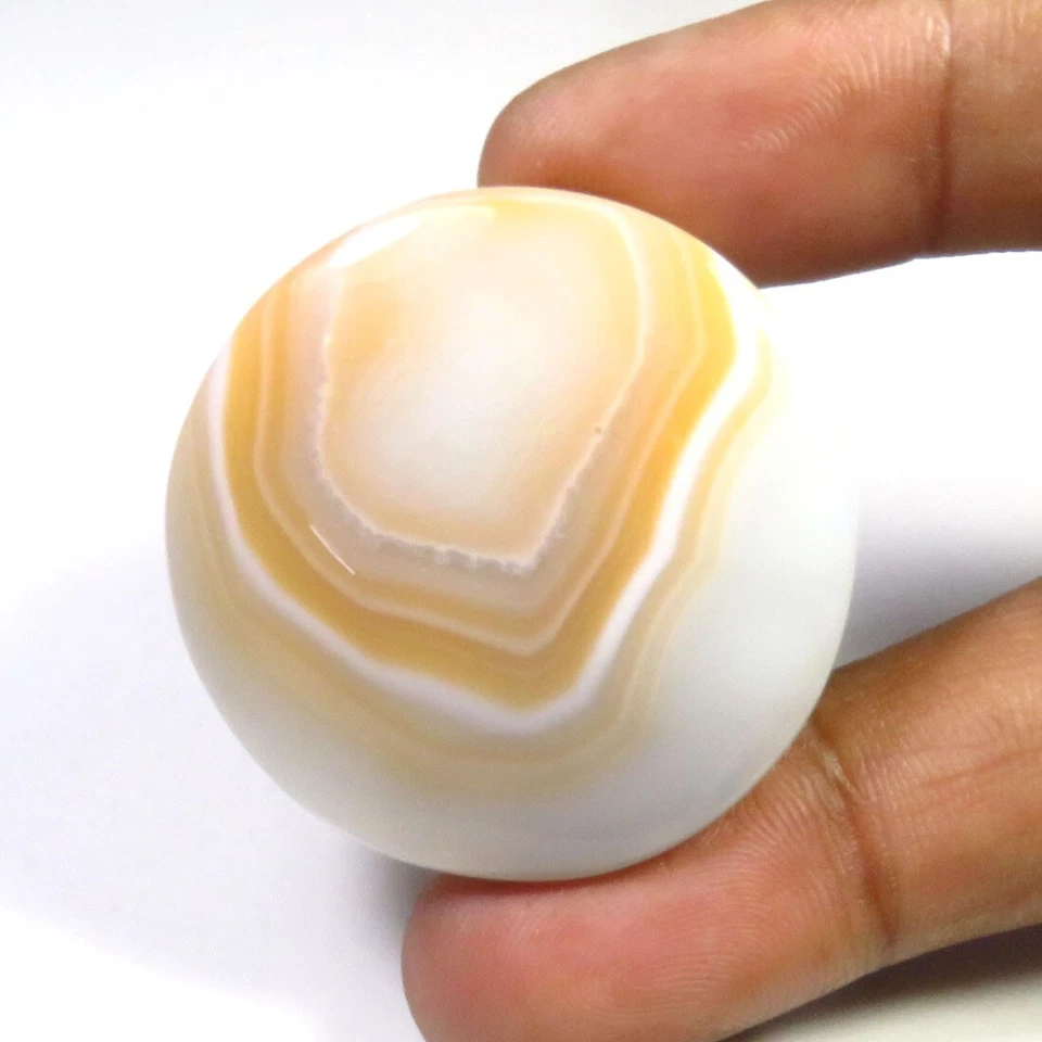 Natural Onyx Agate Gems 36mm Round Peach Onyx Geode Agate Cabochon OND-1315 - Image 4 of 4