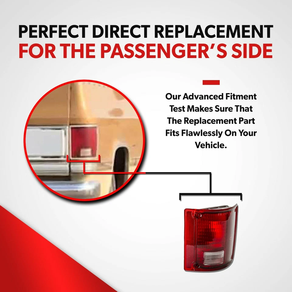 For GMC C K 1500 2500 3500 15 25 35 Tail Light Lamp Red Clear Lens Passenger - Image 4 of 4