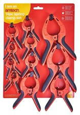 Amtech S2956 Spring Clamp Set, Clear - 14Pc Pro Clamps Assorted Size Heavy Duty