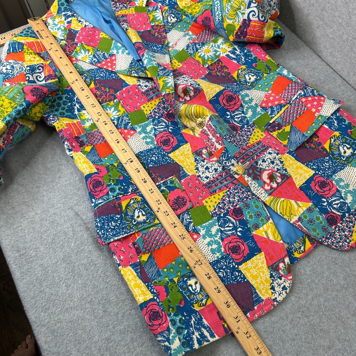 Vintage Lilly Pulitzer Men's Stuff Sport Coat Patchwork Size