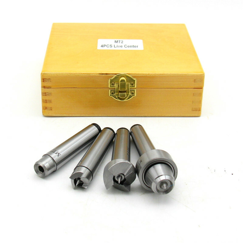 MT2 Live Center Set For Wood Lathe - 4-Piece Drive Spur Cup Center Kit With Wooden Case - View #5