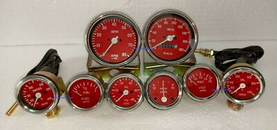 Smiths-52mm-Kit-Temp-Oil-Fuel-Oil Temp Volt  Amp  rpm speedometer 85 mm