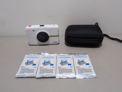 #ad Polaroid Snap Instant Digital Camera Built in Printer White POLSP01 Working $42.99