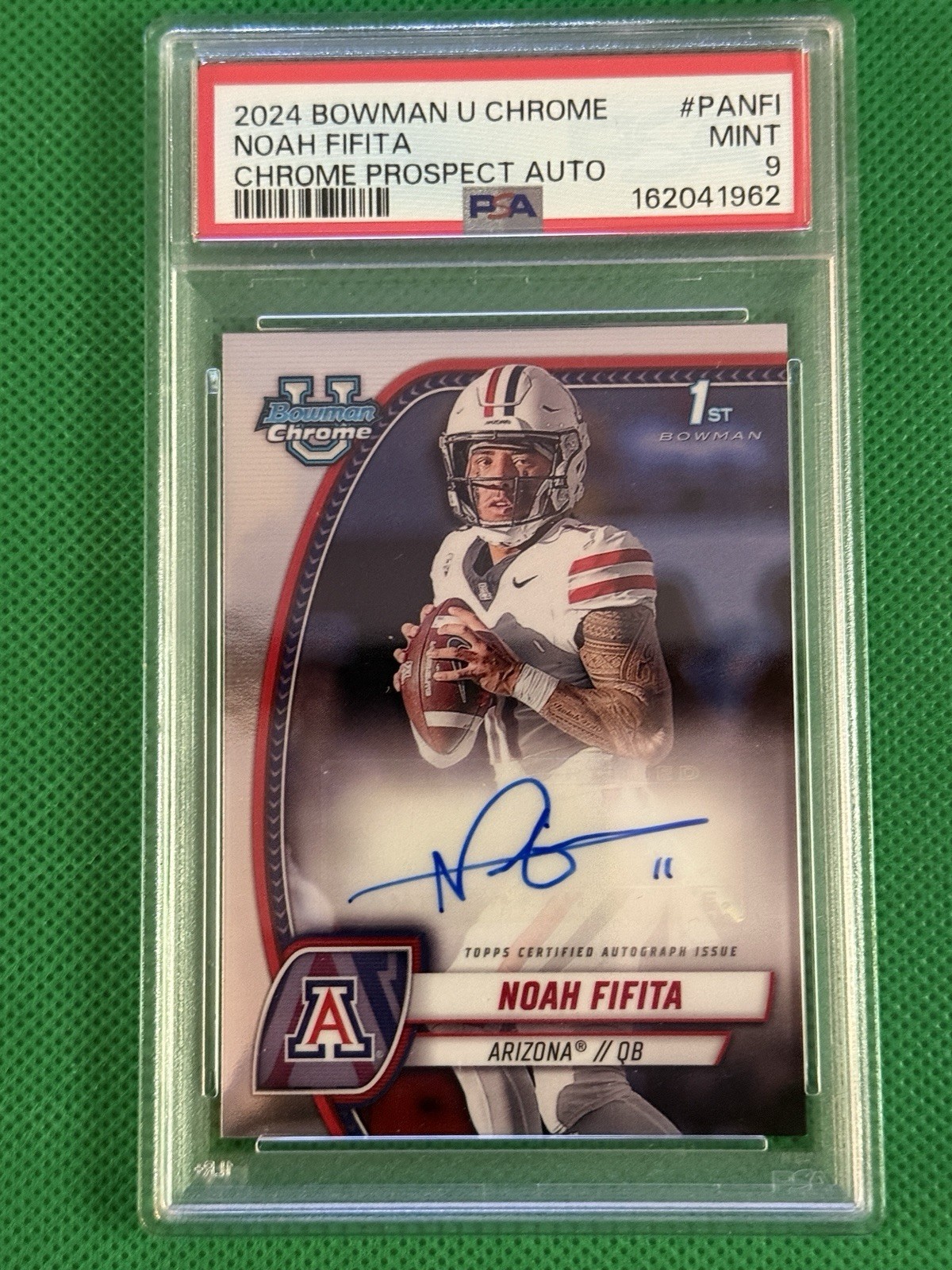 2024 Bowman University Chrome #PA-NFI Noah Fifita 1st Auto PSA9