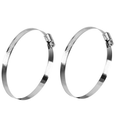 2 Pack 4 Inch Stainless Steel Duct Clamp Large Hose Worm Clamp for Automotive
