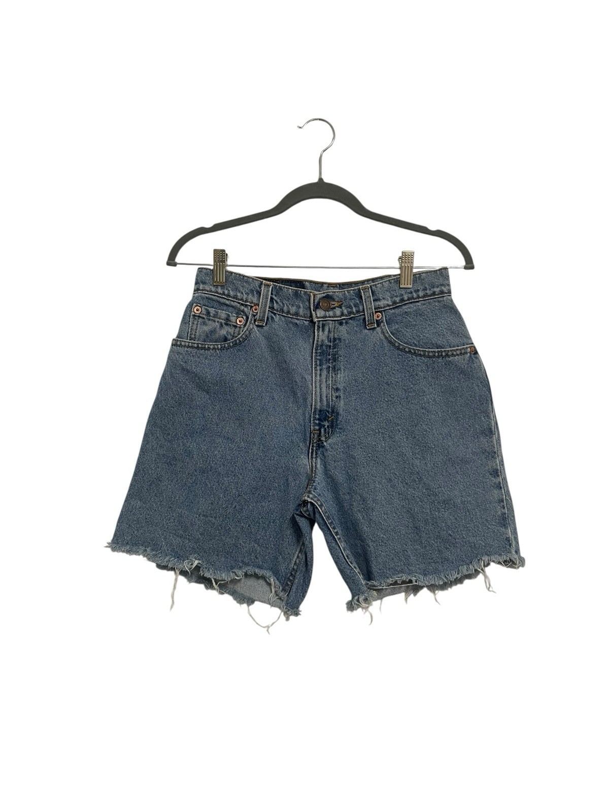 Levis 550 Relaxed Fit Cut Off Denim Jean Shorts High Rise Women’s 9 Made In USA