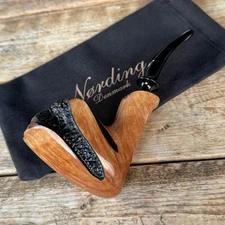 Eric Nording Spiral Natural Rustic Freehand Briar Tobacco Pipe - NEW