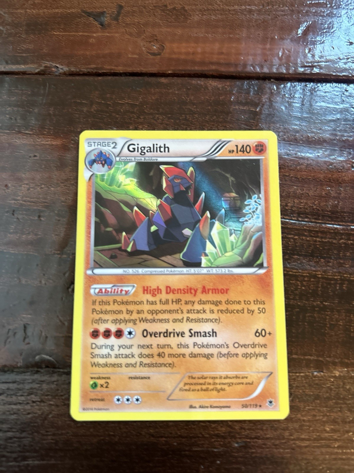 Pokemon Card TCG Gigalith 50/119 Holo Rare Phantom Forces 2014 LP