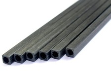 6 PCS 4mm Square Carbon Fiber Tubes 4x4x3x420mm Pultruded Rods OD 3mm