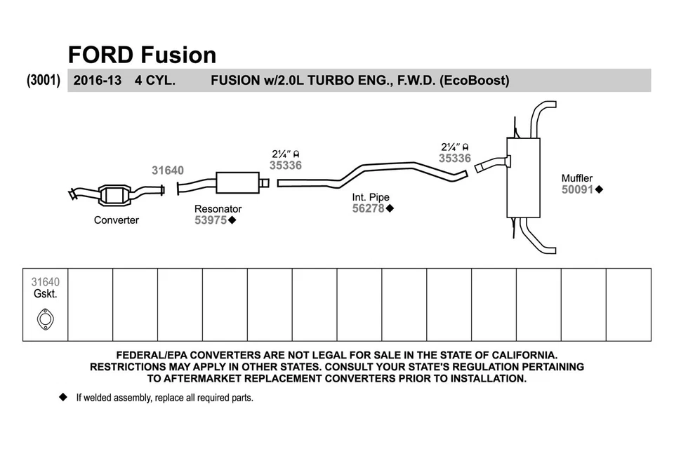 For Ford Fusion 2013-2020 Walker 53975 Steel Round Aluminized Resonator Assembly Foto 2 de 3