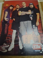 Vintage PANTERA DIMEBAG DARRELL VINNIE PAUL 90S A4 POSTER RAW MAGAZINE CLIPPING