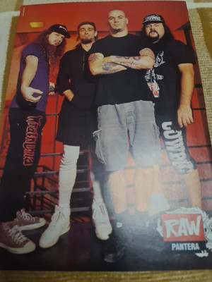 Vintage PANTERA DIMEBAG DARRELL VINNIE PAUL 90S A4 POSTER RAW MAGAZIN CLIPPING