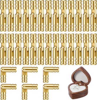 30pc Small Brass Barrel Hinges 4mm Hidden Cylinder Hinge for Jewelry Box DIY Woo