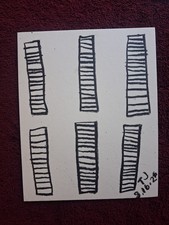 Minimalism Hand Drawn Crayon Artwork On Watercolor Paper Signed Dated...