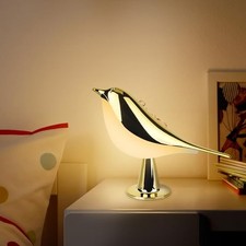 Small Bird Desk Lamp,3 Color Temperatures LED Night Light,Rechargeable Gold
