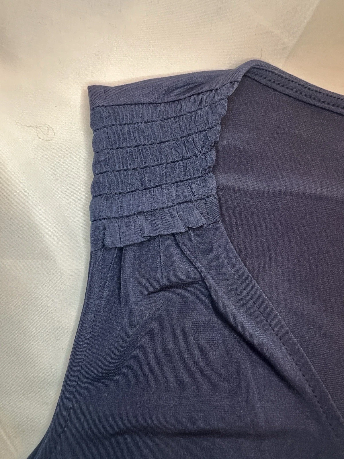 Abito donna Michael Kors blu navy senza maniche scollo a V con cerniera oro taglia XS