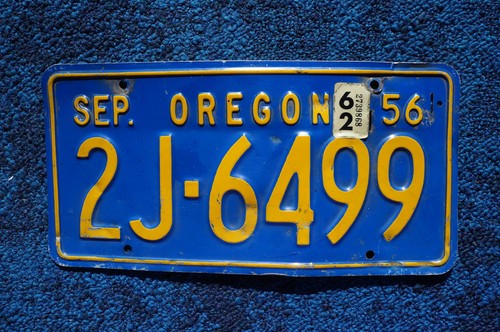 1956 - 1962 OREGON License Plate