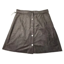  New Wilfred Free Skirt Women's 8 Centinela Dark Olive Snap Front Vegan Suede