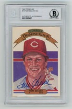 BAS Tom Seaver Signed 1982 Donruss Diamond Kings #16 Beckett COA Cincinnati Reds