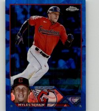 2023 Topps Chrome Sapphire Edition Myles Straw #474 Cleveland Guardians