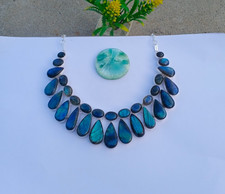 Natural Labradorite Gemstone 925 Sterling silver Necklace Jewelry Birthday Gift