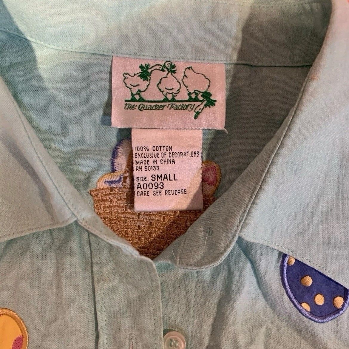 The Quacker Factory Easter Theme Button Up Shirt … - image 2
